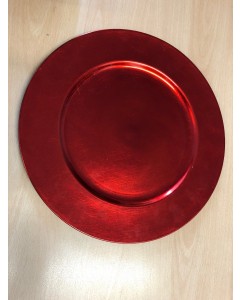 Piatto laccato rosso melamina Ø33cm. pz.1
