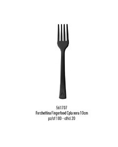 Mini forchettina finger cpla nero cm.10 pz.100