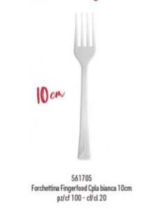 Mini forchettina finger cpla bianco cm.10 pz.100