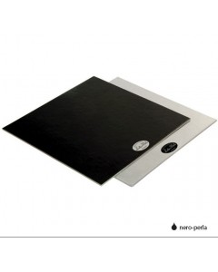 Piatto quadro nero-perla cm.22 pz.70