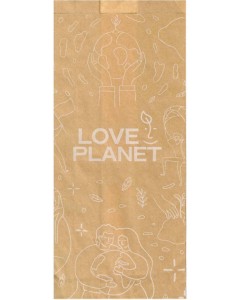 Sacchetto antigrasso avana 12+9x27 pz.1000 "Love Planet"