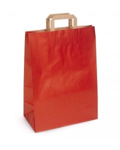 Shopper in carta rosso 32+17x45cm