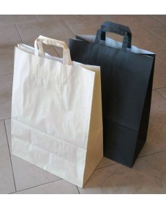 Shoppers in carta Antracite manico a piattina 22+10+h29