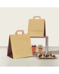 Shopper take away in carta bicolore 27+17x29cm