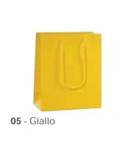 Shopper gialla con manico in corda 35x32+25 pz.1