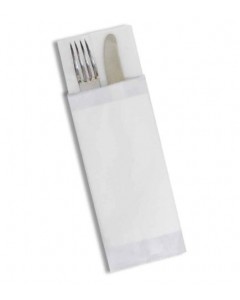 Bustina portaposate bianca con tovagliolo 38x38cm bianco pz.1000
