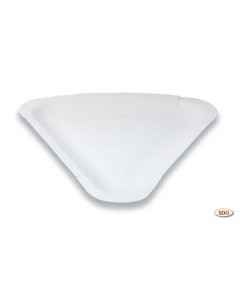 Piatto per trancio pizza in cartoncino triangolare bianco pz.100