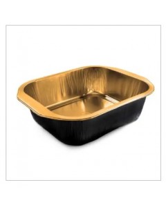 Contenitore in alluminio Smooth Wall 1 porzioni oro/nero pz.50 