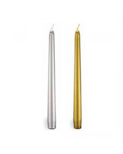 Candele coniche cm.20 pz.12 oro/argento