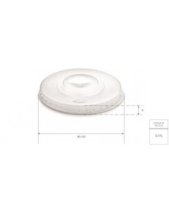  Coperchio piatto in plastica per bicchiere bibita in cartoncino 37M  pz.100