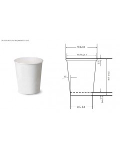 Bicchiere bianco in cartoncino 5.5oz-165ml pz.50