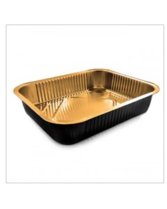 Contenitore in alluminio Smooth Wall 8 porzioni oro/nero pz.25 