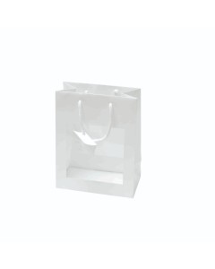 Shoppers lusso con vetrina bianca 18+10x23 pz.10 