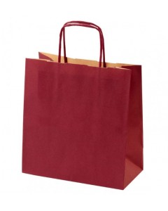 Shopper in carta bordeaux 22+10x29 cm