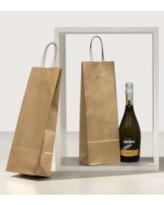 Shopper porta bottiglia in carta oro 14+9x40cm