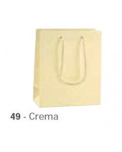 Shopper crema con manico in corda 24x35+25 pz.1