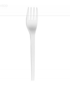 Forchetta compostabile in cpla bianca 16.5 cm pz.100