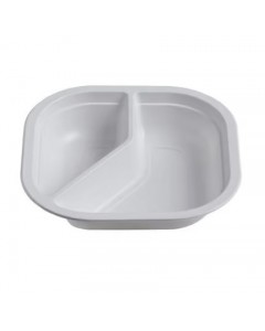 Piatto termosaldabile biscomparto in PP Bianco per alimenti - 180x180x36 mm -