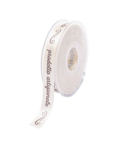 Nastro doppio raso prodotto artigianale crema 25 mt