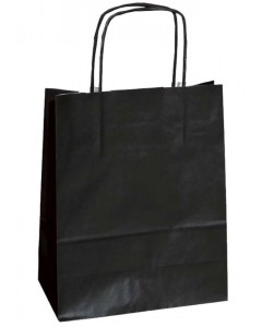 Shopper in carta nera 36+12x41cm