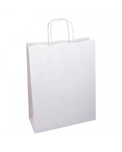 Shopper in carta bianca 18+8x24cm