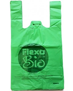 Shopper biocompost verde 30+20×60 gr.13 STR pz.500 Flexo