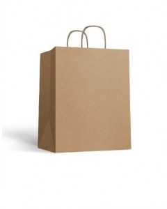 Shopper in carta avana 36+12x41cm