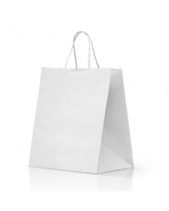 Shopper in carta bianca 55+15x49 cm