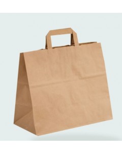 Shopper take away in carta avana 27+12x29cm