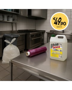 Tris speciale per HORECA Buste pattumiere + Pellicola trasparente + Sgrassatore