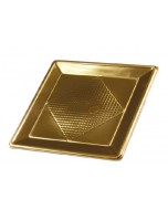 Vassoio quadro in ps oro 24x24 pz.20