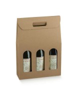 Scatola porta bottiglie 3 posti avana pz.30 