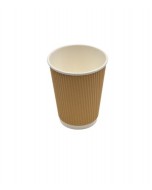 Bicchiere in carta ondulata avana 12 oz pz.40