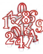 Numeri in cera rosso pz.12 