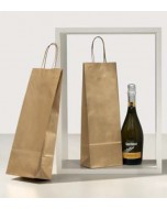 Shopper porta bottiglia in carta oro 14+9x40cm