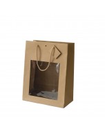 Shoppers kraft lusso con finestra 26+14x34 pz.10 