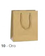 Shopper oro con manico in corda 24x35+25 pz.1