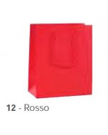 Shopper rosso con manico in corda 24x35+25 pz.1