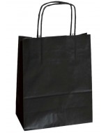 Shopper in carta nera 36+12x41cm