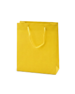 Shopper gialla con manico in corda 35x32+25 conf. 10 pz